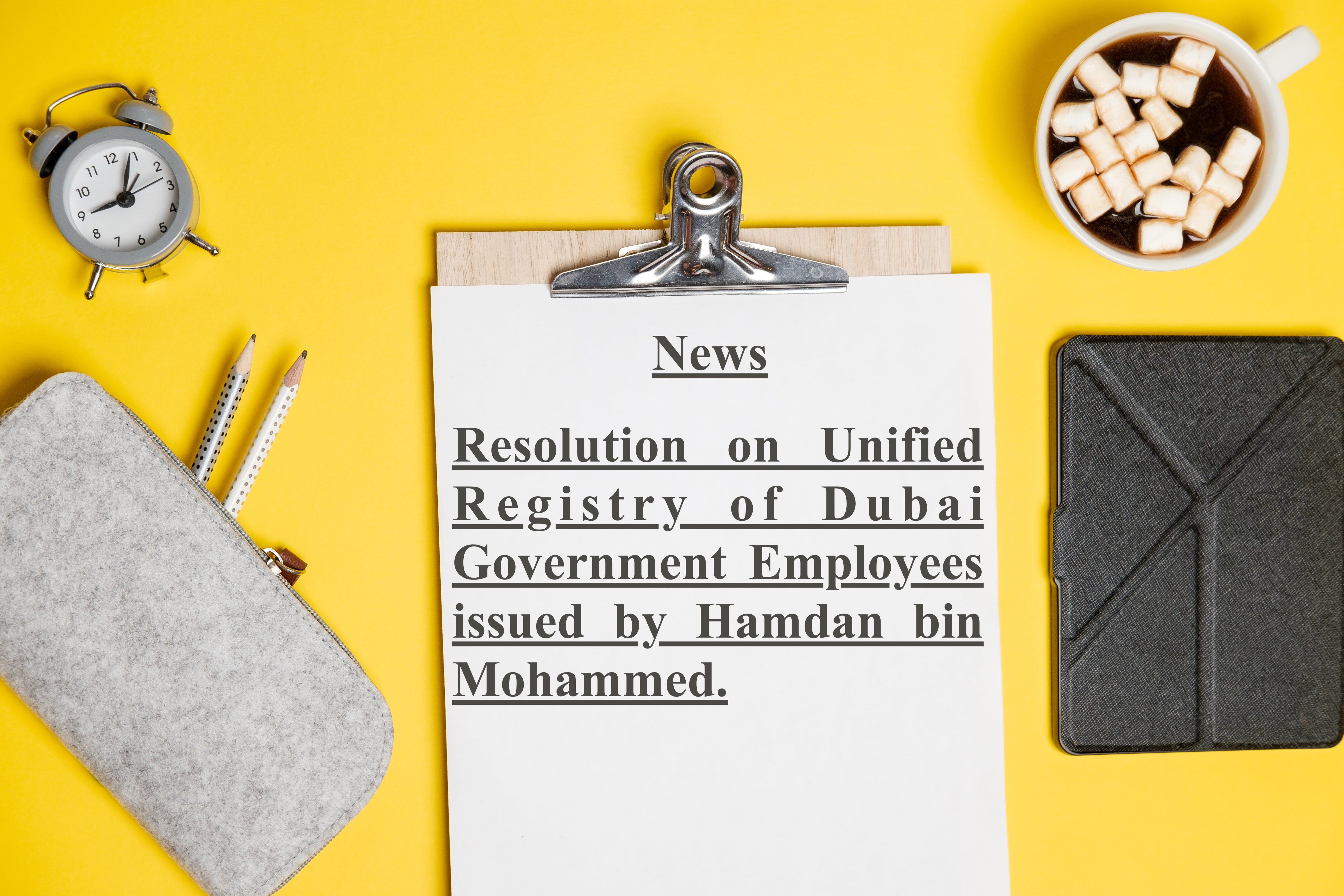 Resolution on Unified Registry of Dubai Government Employees issued by Hamdan bin Mohammed